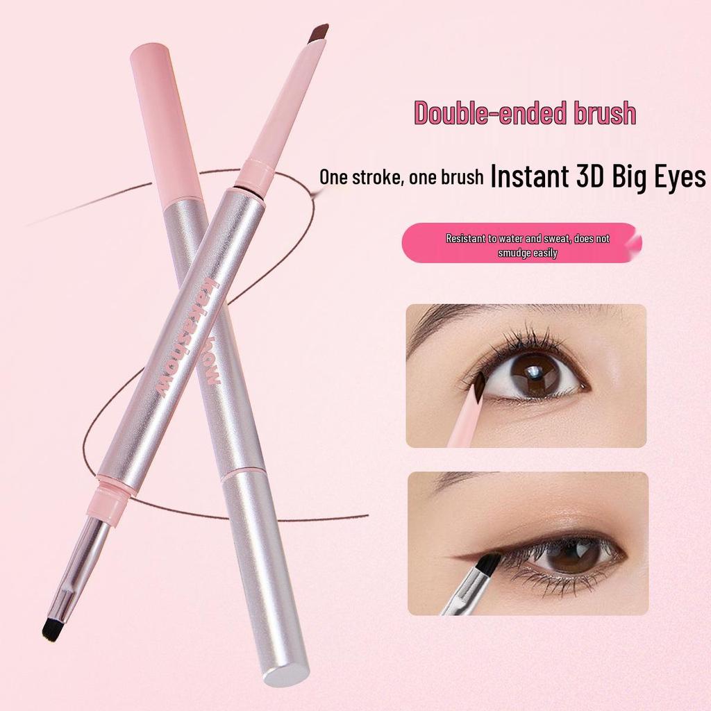 Kakashow Double-Ended Eyeliner Gel Pencil: Waterproof, Sweatproof, Smudge-proof, Long-lasting, Highly Pigmented, Ultra-fine for Beginners.