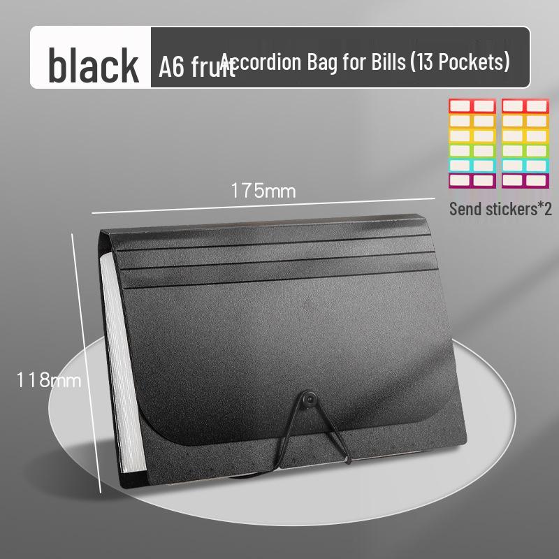 A6 Vertical Accordion File Folder - 13-Grids, Multi-Layer, Large Capacity Document Organizer