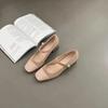 Herbstliche Ballerinas mit eckiger Spitze, modische Blockabsätze, Mary Jane Schuhe, lässige flache Schnalle, Schuhe mit weicher Sohle, Damenschuhe