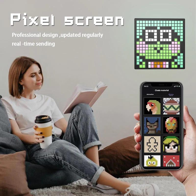 Digital Pixel Photo Frame LED Matrix Pixel Display Smart Screen APP Control Programmable Game Room Decor Table Lamp