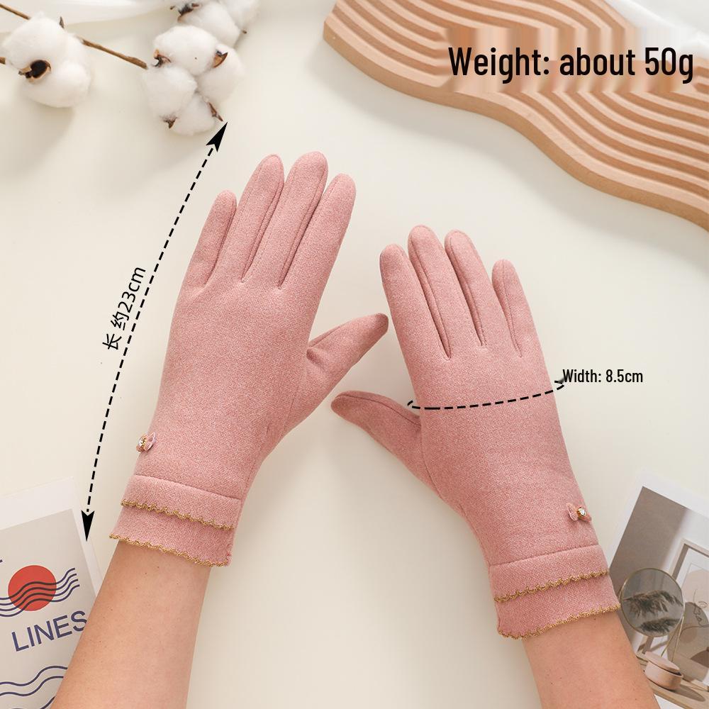 Women's Windproof Touchscreen Rabbit Fur Gloves for Cycling