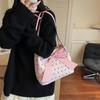New Fashion Bubble Yarn Women's Shoulder Bag Bow Polka Dot Design Women's Underarm Bag Large Capacity All-Match Tote Bag