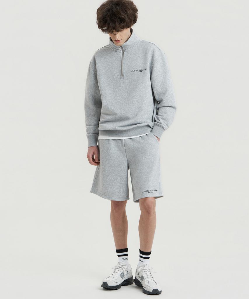 Delma Wellness Club Sweat Quarter Zip-Up - Gray