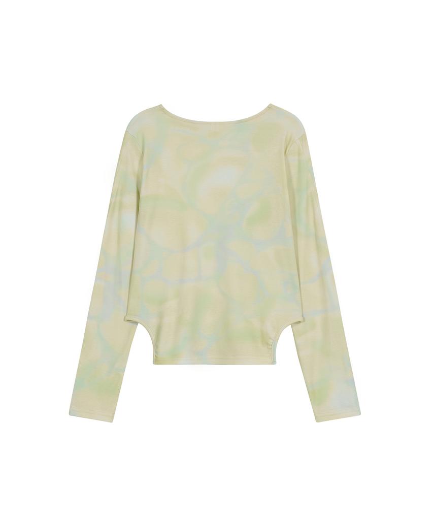 Taibseobiseu Marbling Cut Out T-Shirt [Yellow]