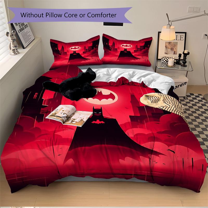 3pcs Batman Duvet Cover Set (1 Duvet Cover + 2 Pillowcases, No Core) - Comfortable, And Breathable Bedroom Decoration Yy251104039