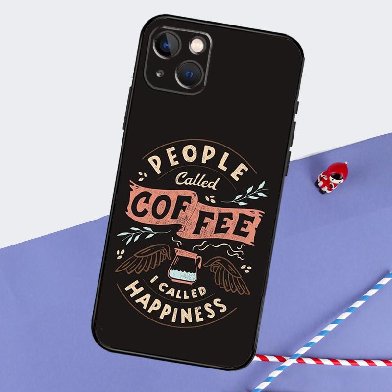 Coffee Caffeine Lover Phone Case For iPhone 16 Pro Max 11 13 14 15 Pro Max 12 Mini XR 16 15 Plus 16e Back Cover