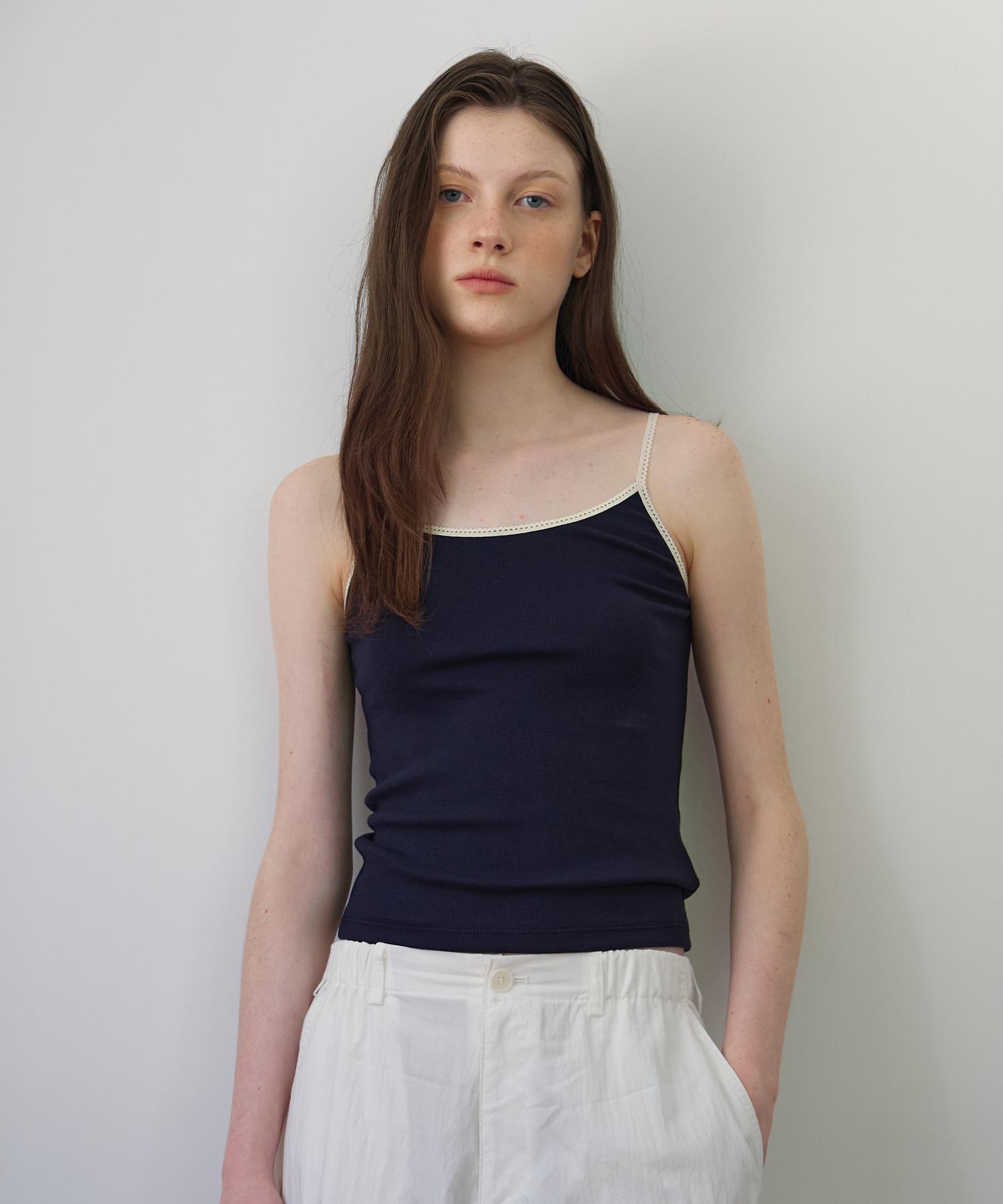 Button Trimming Sleeveless (Navy) Navy