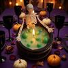 Skeleton Sitting on Cauldron Candle Halloween Decoration Wax Candle for Themed Parties and Seasonal Home Display
