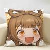 Yaoyao Cute Genshin Impact Cushion Cover Natural Linen Organic Fabric DoubleSided Printing Room Sofa Decor Pillow Case