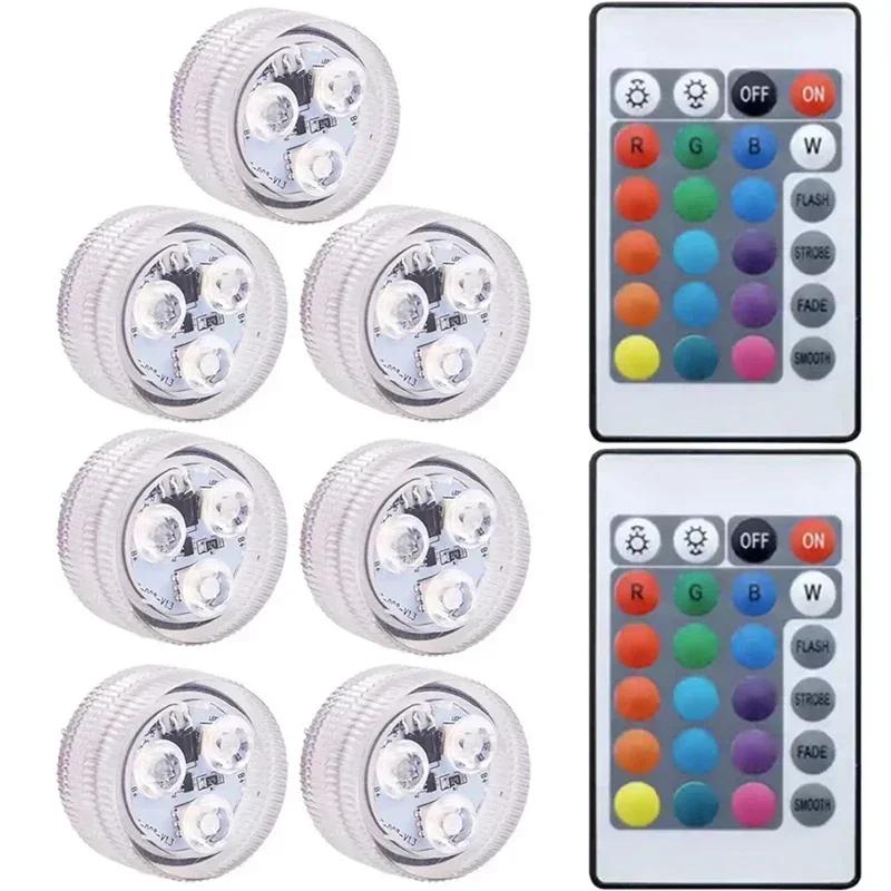 Submersible LED Lights, 8 Packs Upgraded Ponds Underwater 16 RGB Color Gradient, Hot Tub Decor, IP68 Waterproof
