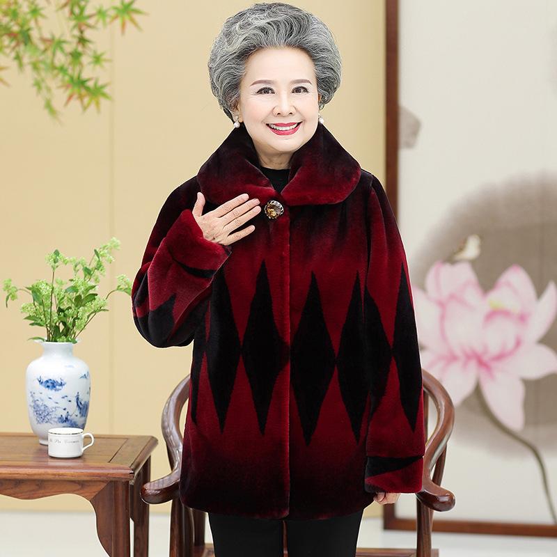 

Winter thickened noble imitation fur coat autumn and winter imitation mink velvet thick coat 4XL (recommended 140-75kg) червоний