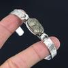 Natural Pyrite Druzy Gemstone Bangle Crescent Moon Gold Adjustable 925 Silver