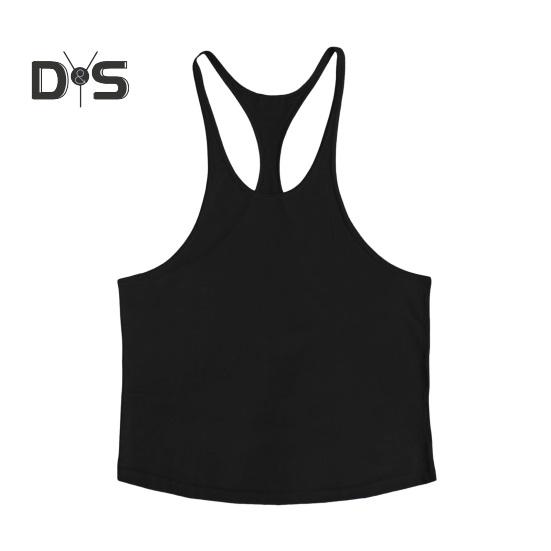 

Мужской однотонный спортивный жилет с круглым вырезом без рукавов, дизайн с гоночной спиной, жилет для бодибилдинга и фитнеса, топы на бретельках L чёрный