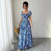 Off-Shoulder Women's Summer Skirt Sexy Vacation Beach Skirt Short Sleeve Dress Man Cotton Travel Bohemian