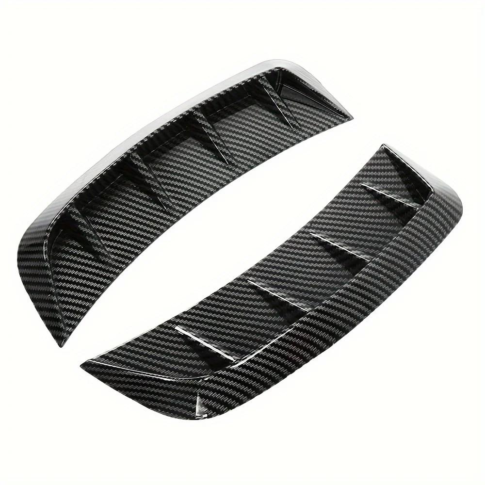 2Pcs Auto Front Bumper Side Wing Air Intake Flow Vent Hood Exterior Decorative Sticker Cover Black Carbon Fiber Car Styling