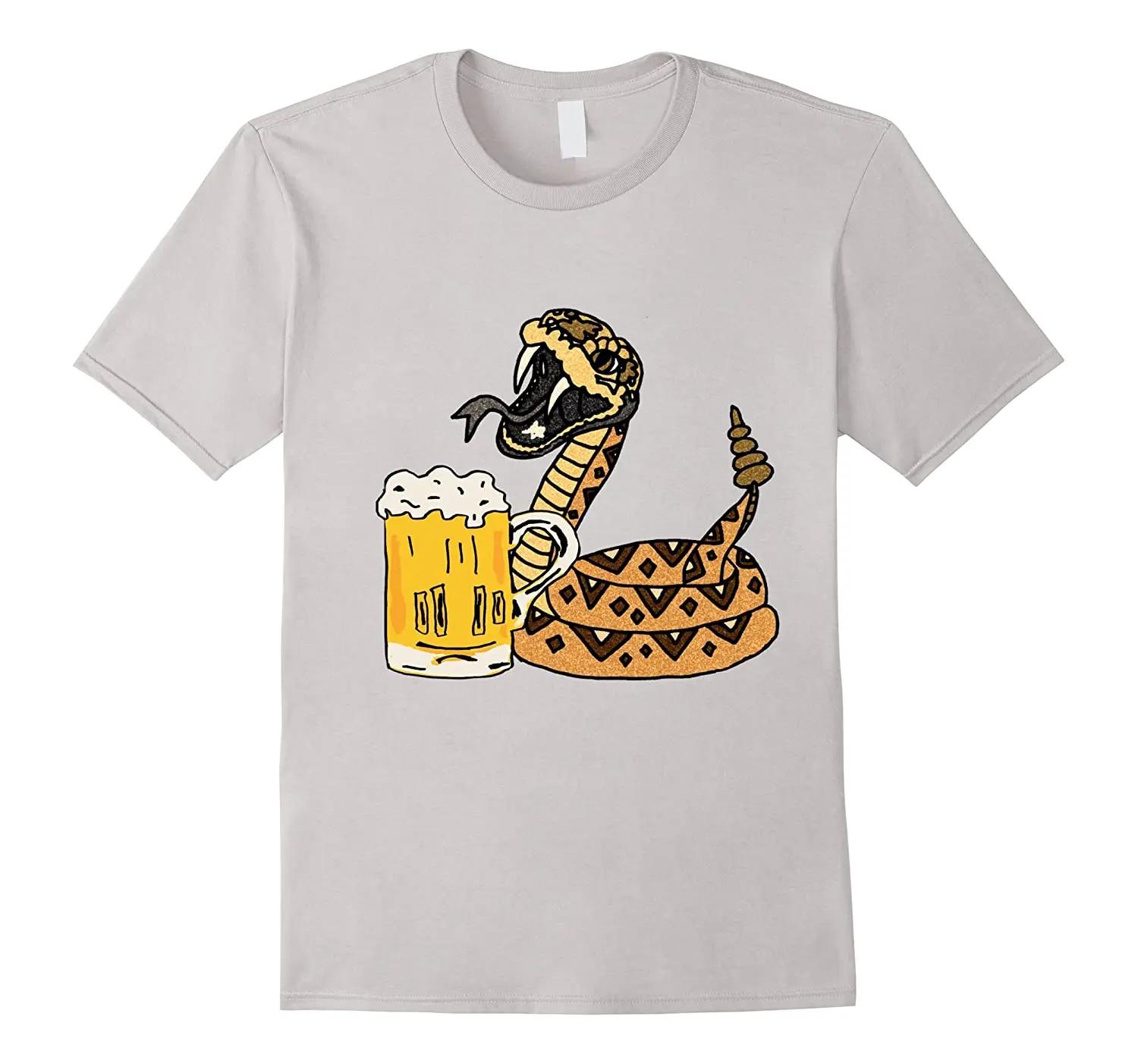 

Funny Rattlesnake Drinking Beer TShirt Summer Cotton Short Sleeve ONeck Mens T Shirt New S3XL S