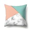 Polyester Pillow Case Nordic Ins Style Marble Geometric Printed Peach Leather Velvet Living Room Sofa Pillow Case
