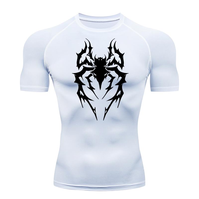 Spider Graphic Compression Shirts for Men Gym Workout Athletic Quick Dry Tshirts Tops Training Running Undershirts Rash Guard