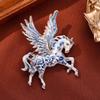 Light Luxury Zodiac Horse Badge Pin Zinc Zinc Alloy New Year Chest Flower  Year of The Horse