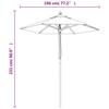 Anthracite Sun Umbrella with Wooden Pole 196 X 231 Cm