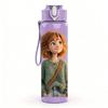 1PC Short Hair Girl In Green Coat Print 750ml Color Plastic Sports Water Bottle Leakproof Flip Straw Lid Suitable for Sports Office Home Use