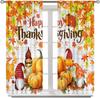 Fall Curtain Gnomes Autumn Thanksgiving Watercolor Maple Leaf Pumpkin Window Drapes Kitchen Living Room Treatments Curtains Polyester Great Treatment