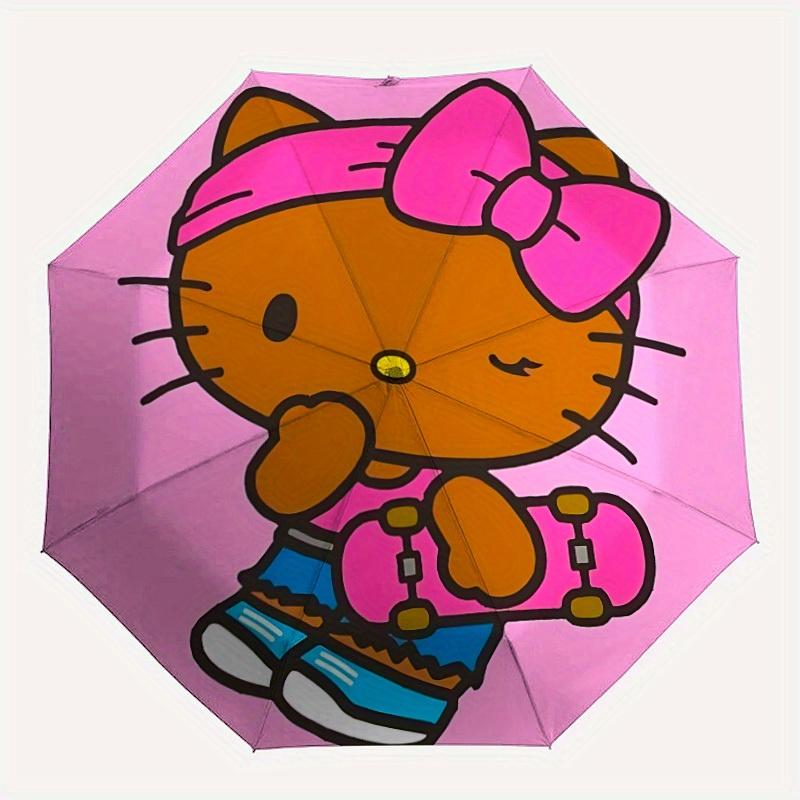 

1pc Hello Kitty Automatic Opening/closing umbrella, Compact Travel Umbrella - - Festive Accessory, Sturdy Ribs yy250807117