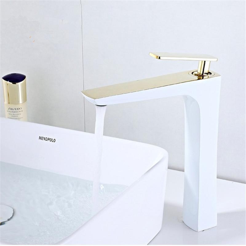Brushed Gold Bathroom Faucet Antique Basin Faucet Water Basin Mixer Tap Hot & Cold Brass Lavotory Faucet Sink Water Crane Mixer