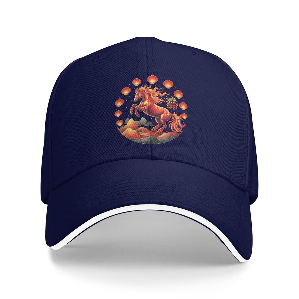 Fire Horse Chinese Zodiac Symbol 2026 Lunar New Year Casual Baseball Cap Summer Trucker Hat Dropshipping Outdoor Snapback Cap