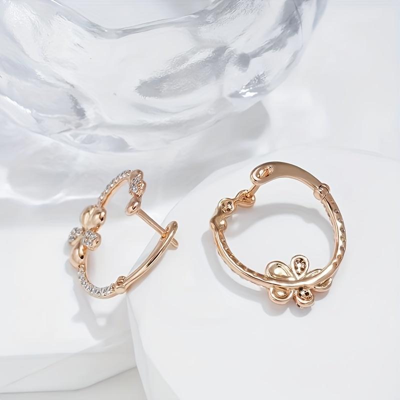 1Pair Stylish Ladies Elegant Floral Earrings Earrings, Suitable for Weddings, Parties and Anniversaries