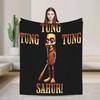 Tung Tung Tung Sahur Italian Brainrot Meme Blanket Quality Soft  Throw Blanket Winter Kids Living Room Funny Bedspread