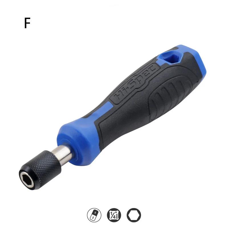 1/4 (6.35mm) Ratchet Screwdriver Bit Holder Handle Multifunctional Magnetic Bit Driver For Slotted Hex Torx Phillips Bit