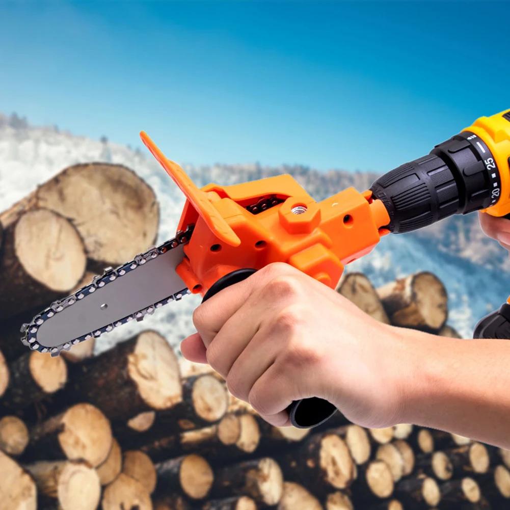 6Inch Electric Chainsaw Tool Practical Portable Electric Drill Woodworking Chainsaw Cutting Power Tool for Horticultural Pruning