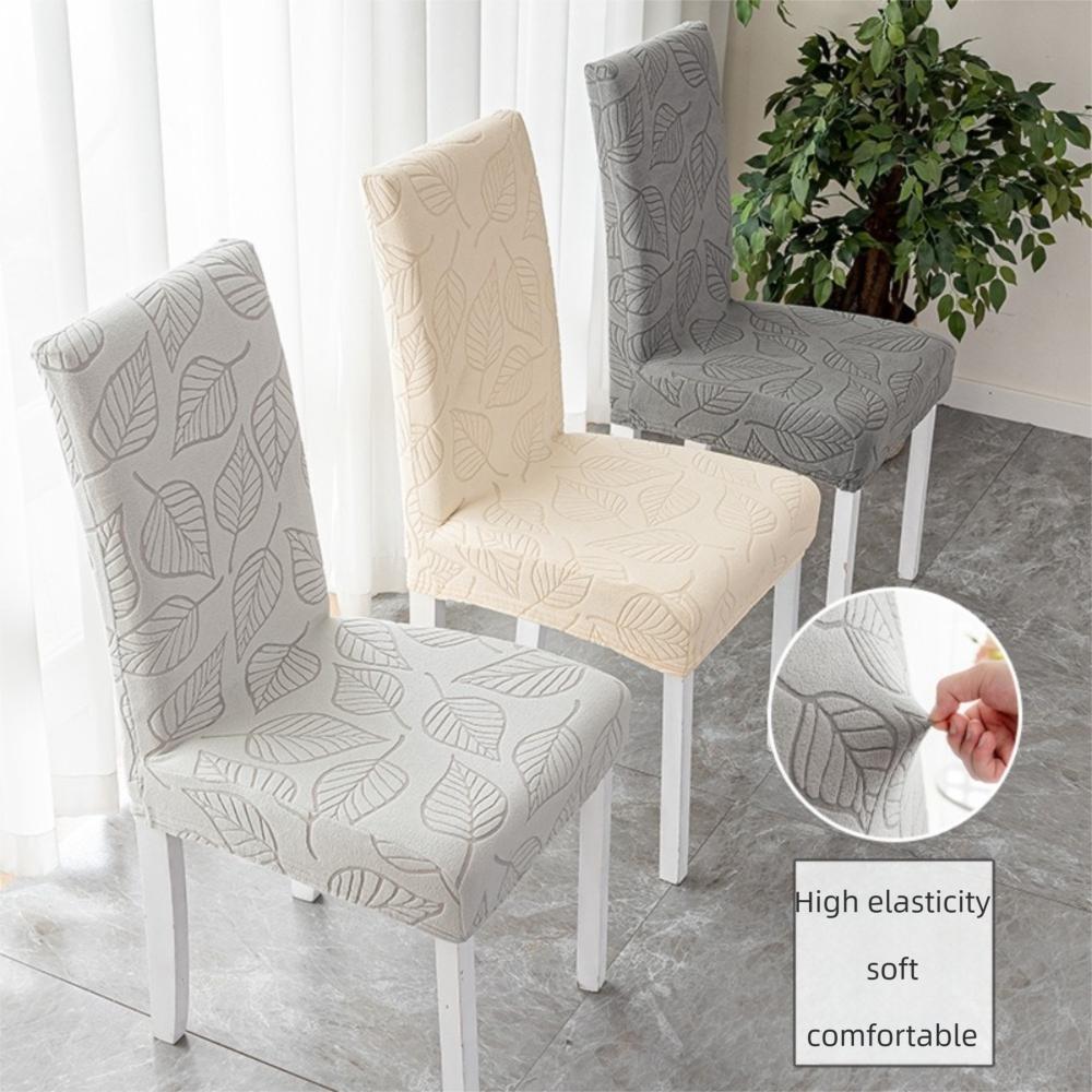Tree Leaf Jacquard Chair Cover Anti-Slip Thickened Chair Slipcover Stain Resistant Dustproof Elastic Chair Cover Dining Room