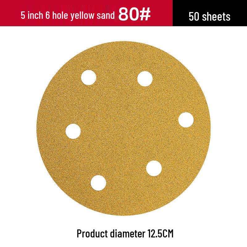 6-inch Yellow Flocking Sandpaper Disc for Polishing and Grinding (17 Pieces)