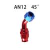 AN4/6/8/10/12 Straight 0°/45°/90°/120°/180° Degree PTFE Oil Fuel Swivel Hose End Fitting Oil Hose End Adaptor Kit Red Blue