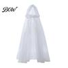 Floor-length Cloak Hooded Mesh for Adults, 2 Layer Sheer Tulle Cape, Fairy Tale Gothic Witch Queen Cosplay Costume Halloween Renaissance Accessories