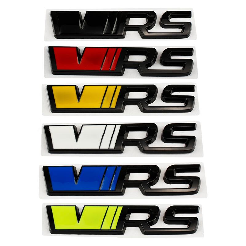 1Pc 3D VRS Sticker for Octavia Fabia Rapid Superb Kodiaq Chrome Metal Car Styling VRS Logo Front Grille Emblem Rear Trunk Decals
