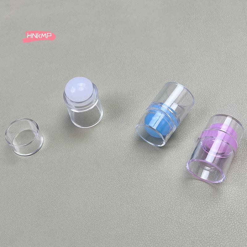 1Pc Erasable Mini Single Head Silicone Nail Stamping Tool with Scraper French Tip Jelly Transfer Stencil for Nail Art