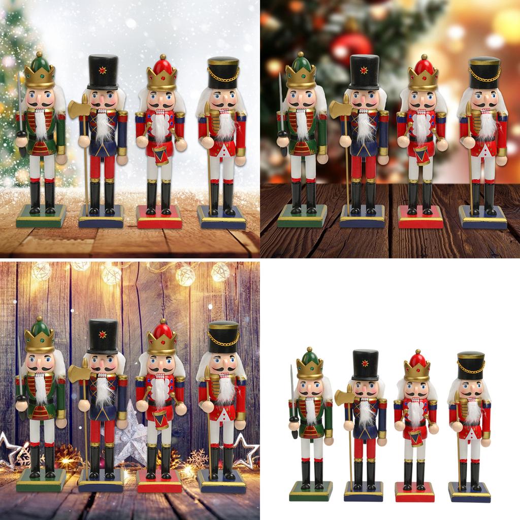 Elegant 25cm Wood Nutcrackers Statue Artistic Tabletop Decoration for Nut Cracking and Display Stylish Desktop Ornament