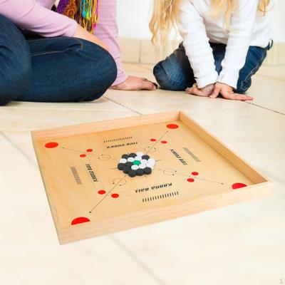 Zestaw do gry Carrom, Krawędzie z twardego drewna, Premiumowa aktywność rekreacyjna dla seniorów, Gra planszowa 18x 18”, Drewniany
