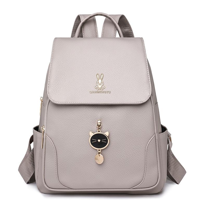 Backpack Women's Bag Large Capacity Soft Leather Backpack Travel Bag