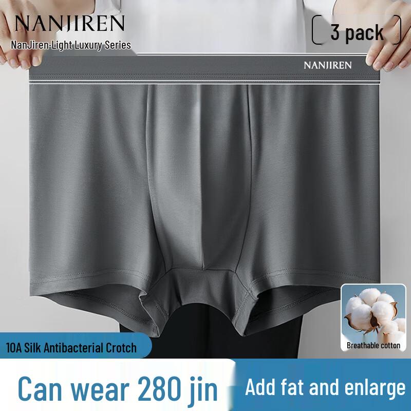 

Nanjiren Men s Plus Size Cotton Boxer Briefs 3-Pack 5XL