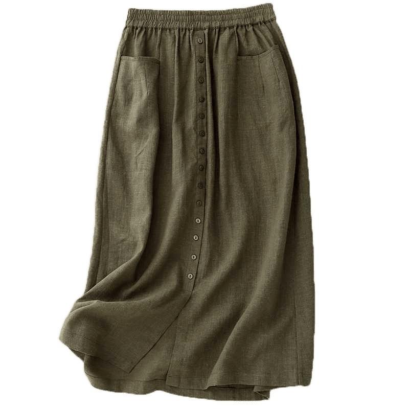 Vintage Simple Versatile Original Design Thin Half Skirt Literary Female