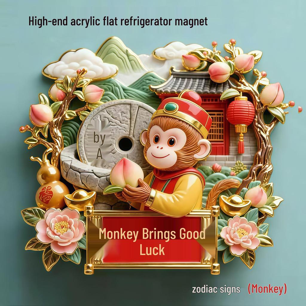 Chinese Zodiac Refrigerator Magnet - Creative Cultural Souvenir In National Chinese Style.