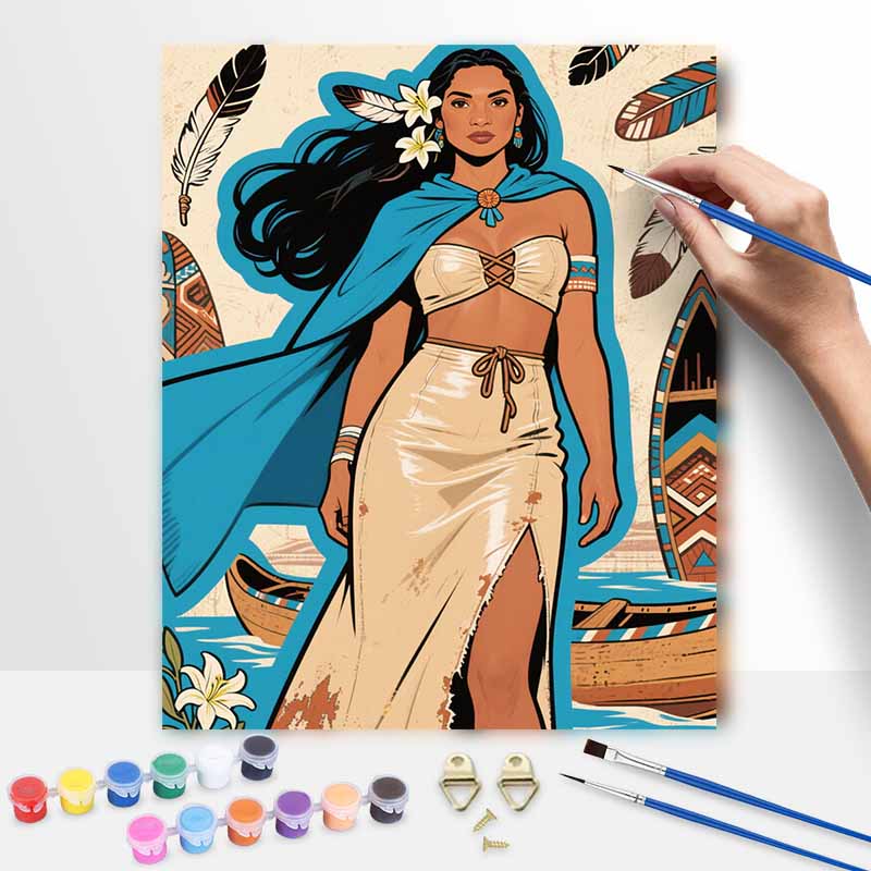 Disney Princess Pocahontas Digital Oil Painting Art Kit Hand Painted Home Decor 20x30cm