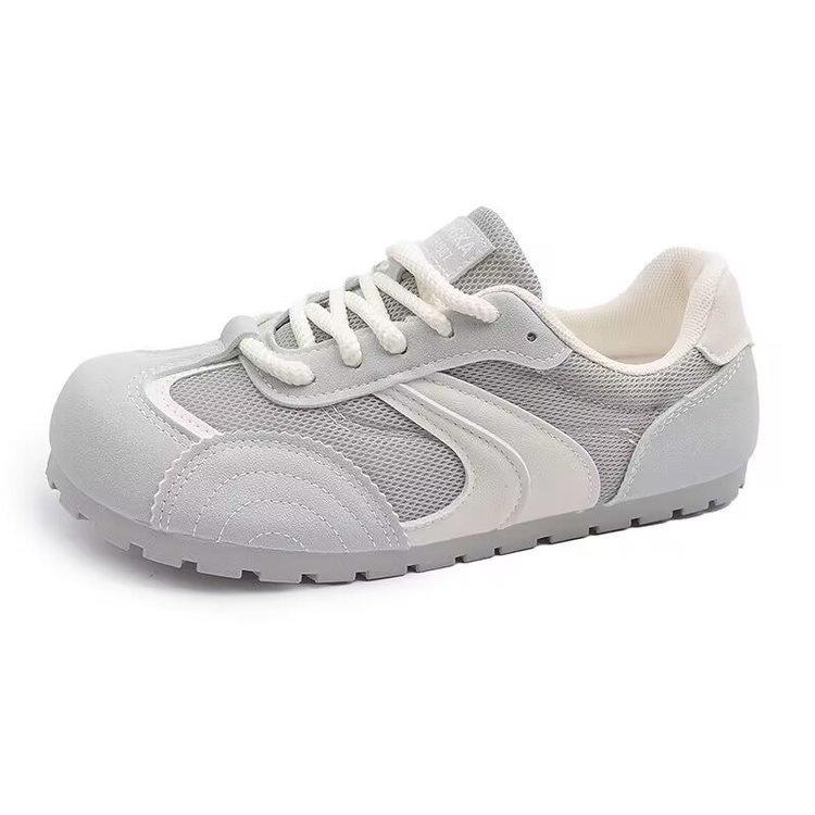 2025 New Summer Niche Moral Training Shoes Women's Round Head Casual Versatile Student Breathable Sports Flat-bottomed Mesh Board Shoes