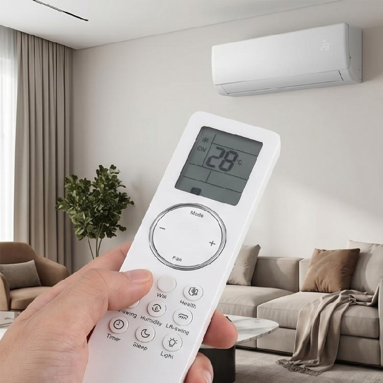 LCD Display Remote Control for YBE1F Air Conditioner Use, White Direct Setup Handset with Temperature Mode Fan Swing Timer Sleep Light Button