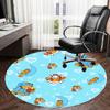 1pc Garfield Pattern Blue Hearts Stars Round Carpet, Made of Polyester,Perfect for Decorating Office Chairs, Living Rooms,fplt195