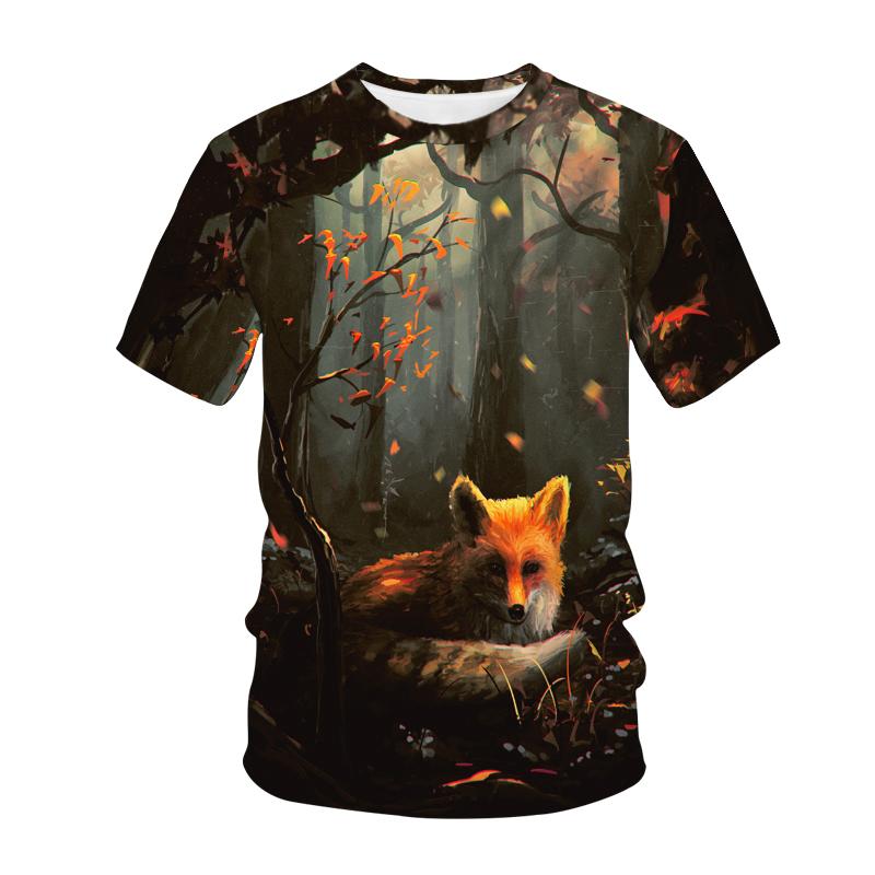 Kawaii Animals Foxes 3D Printed Kids T Shirt Fashion Casual Cartoons T-shirt Boys Girls Children's Clothing for Girls